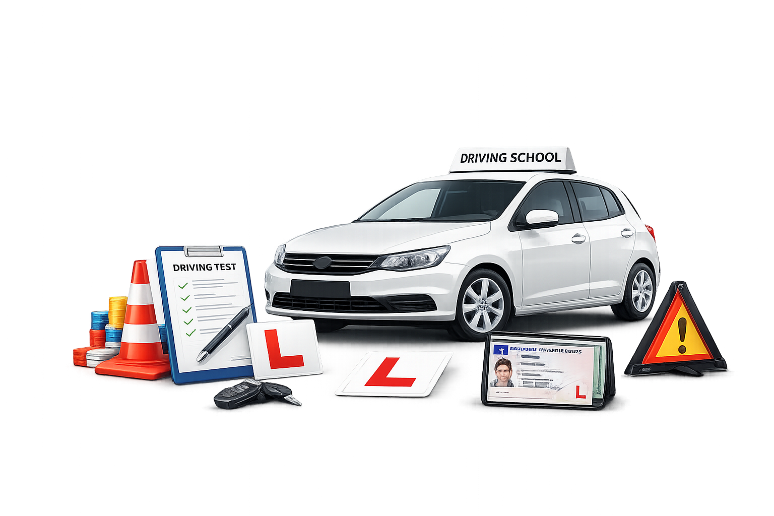 Driving lessons illustration